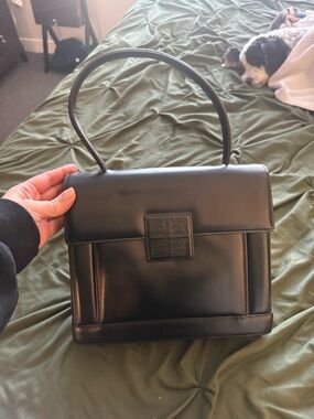 Givenchy Black Leather Top-Handle Bag